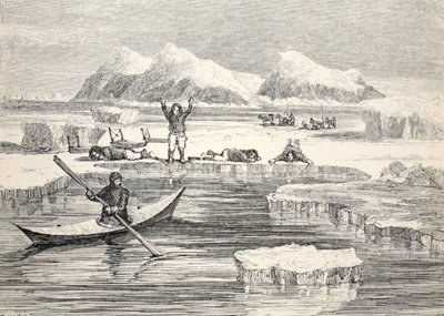 Eskimos Imitating Animals to Induce Europeans to Approach by Allen Young